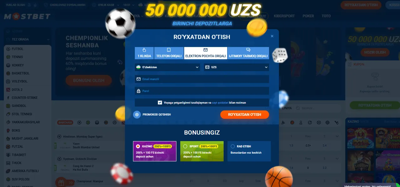 Mostbet login va ro‘yxatdan o‘tish jarayoni