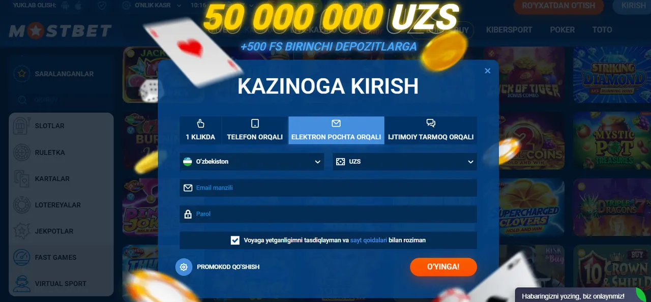 Ro‘yxatdan o‘tish jarayoni va akkaunt yaratish